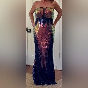 Sequin Multicolor Strapless Prom Dress 8/10/M
